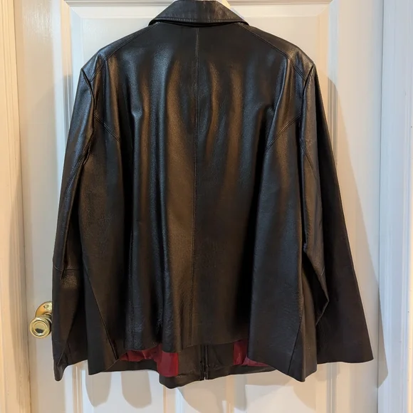 WORTHINGTONジャケット Worthington RN#93677 Women's Black Genuine Leather Full Zip Jacket